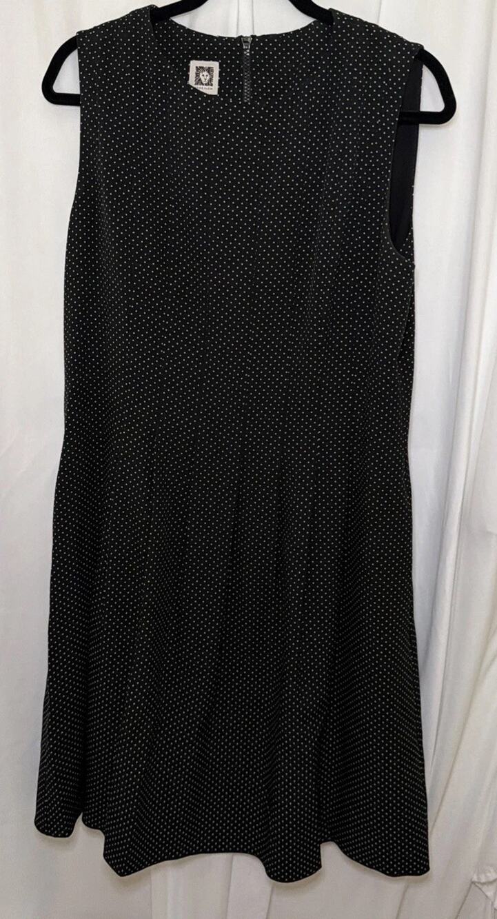 Anne Klein black and white polkadot dress Size 16